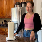theaoo Heavy-Duty Paper Towel Holder with Tension Arm, Countertop(1, White) - Image 4