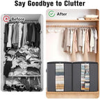 SpaceTrove Clothes Storage Bags, 8-Pack Comforter Blanket Organizers, 80L Large Capacity Containers with Visual Window for Clothing, Quilt, Sheet, Pillow, Closet Organization for Bedding (Grey) - Image 4
