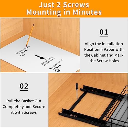 BOIVSHI Pull Out Spice Rack Organizer for Cabinet, Heavy Duty Slide Out Spice Rack Organizer for Kitchen Cabinets and Pantry, Fits Spices, Sauces, Canned Food (8.5''Wx10.5''Dx2.5''H) - Image 6