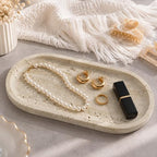 THMINS Travertine Tray, Marble Decorative Perfume Tray, 12 x 6 Inch - Image 2