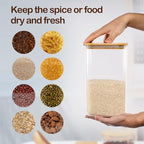 D2scrma 50oz/149oz Square Glass Storage Containers with Lids 2-Pack - Image 4