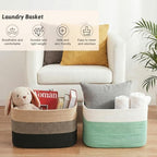 Artfeel Blanket Basket,Rectangle Woven Baskets for Storage,100L Laundry Basket for Decorative Nursery Blanket,Toys,Dirty Clothes and Magazine in Shelves,Baby Room,and Living Room - Image 6