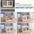 FLEXIMOUNTS 228 QT Stackable Plastic Storage Bins With Lids, Milky White - Image 6
