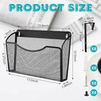 Tenceur 3 Pcs Wall File Holder Hanging, 13.19 x 12.2 x 3.07 Inch, Black - Image 2