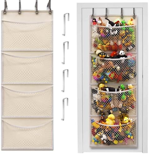 Honeyera The Original Storage for Stuffed Animals, Over Door Organizer for Stuffies, Baby Accessories, Toy Plush, Breathable Hanging Pockets Big Girls Toddler Large Bag by Honeyera
