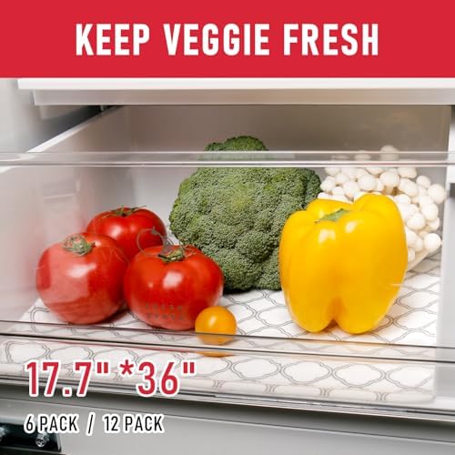 Cooyes Refrigerator Shelf Liners for French Door Fridge, 17.7" × 36" Extra Large, Non-Slip Fridge Mats Machine Washable, Refrigerator Drawer Liner for Glass Shelves Kitchen Cabinet - Image 5