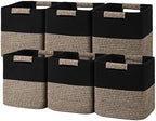 11 Inch Storage Cubes, 6 Pack Cube Storage Bins for Organizing, Cotton Rope Woven Baskets for Shelves, Bathroom, Kids Room, Closets, Baby Nursery by Degeyoyo