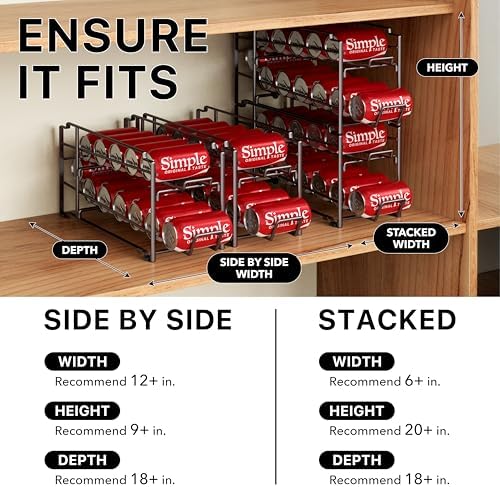 Simple Houseware 2-Pack Stackable Beverage Soda Can Dispenser Rack, Bronze - Image 3