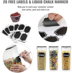Wildone Cereal Storage Containers Set, Large BPA Free Plastic Airtight Food Storage Containers 4L for Flour, Sugar, 6 Piece Set Cereal Dispensers with 20 Labels & Marker, Black - Image 5
