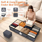 90L Under Bed Storage Containers, Storage Bags, Organizers, 8-Pack, Gray - Image 3