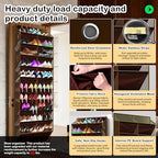 Kotkn 10-Tier Over the Door Shoe Organizer, 20 Pockets Holds 20-30 Pairs, Heavy-Duty Oxford Fabric with Hexagon Mesh for Boots & Sneakers-Coffee Brown - Image 3