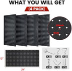 Metal Pegboard Tool Organizer, 12 x 24 in, 30 lb Capacity, 4 Pack - Image 2