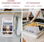 Surblue Hanging Shelves Travel Storage Bag Compression Packing Cube for Suitcase Collapsible with Extension Layer Large Capacity, Pink,XL - Image 2