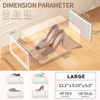 12 Pack Large Shoe Organizer Storage Boxes for Closet, Modular Space Saving Shoe Boxes Clear Plastic Stackable Sneaker Containers Display Case with Lid, Pearl White - Image 5