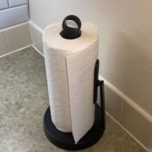theaoo Heavy-Duty Paper Towel Holder with Tension Arm, Countertop(1, Black) - Image 4