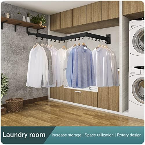 BOQORAD Drying Rack Clothing,Clothes Drying Rack Wall Mounted,Collapsible Hanging Racks for Laundry,Laundry Drying Rack,Wall Mounted Clothes Rack - Image 4