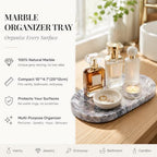 Calcatta Pink Marble Vanity Tray for Bathroom Counter, 10"x5" Decorative Tray for Perfume, Candles, Stone Jewelry Dish Tray - Image 3