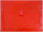 JAM PAPER Plastic Expansion Envelopes with Hook & Loop Closure - Letter Booklet - 9 3/4 x 13 with 2 Inch Expansion - Red - 12/Pack by JAMPaper