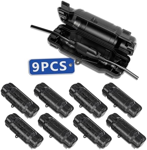 9 Pack Outdoor Extension Cord Safety Cover, Waterproof, Black by Unknown