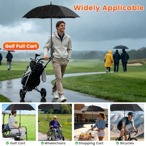 Upgraded Heavy Duty Universal Golf Push Cart Umbrella Holder - Image 6