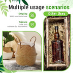 Knitgrip Large Wicker Plant Basket with Handle 10 Inch Woven Seagrass Belly Basket and Artificial Moss for House Plants Picnic Grocery Laundry Storage Home Decor(Large,Original,2 Pack) - Image 6