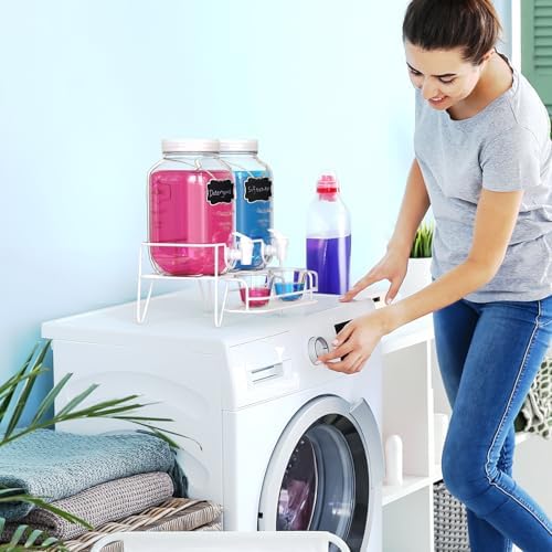 Roetell 2 Sets 1 Gallon Laundry Detergent Dispenser with Stand, Glass Laundry Soap Dispenser, Liquid Laundry Detergent Dispenser for Laundry Room Organization Dispenser Containr - Image 5
