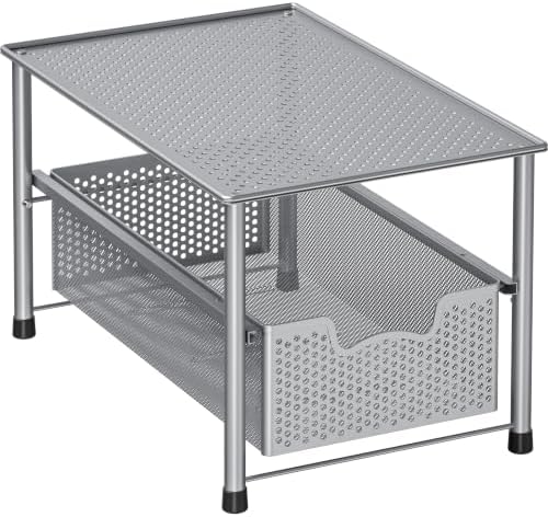 Simple Houseware Stackable Under Sink Sliding Basket Drawer, Silver by SimpleHouseware