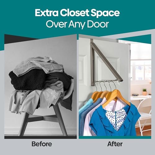 HOLDN’ STORAGE Over The Door Hanger, Single Foldable Rack Organizer, 2 Pack - Image 7