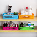 DEAYOU 16 Pack Classroom Storage Baskets Bins, Small Plastic Organizer Basket, Colorful Storage Trays, Crayon Pencil Containers for Paper, Desk, Shelf, Home School Office, 10.2" L x 6.5" W x 2.4" H - Image 6