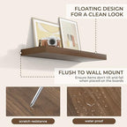 RICHFOCUS Bathroom Floating Shelves for Wall 2Pack|Walnut|32" L - Image 6