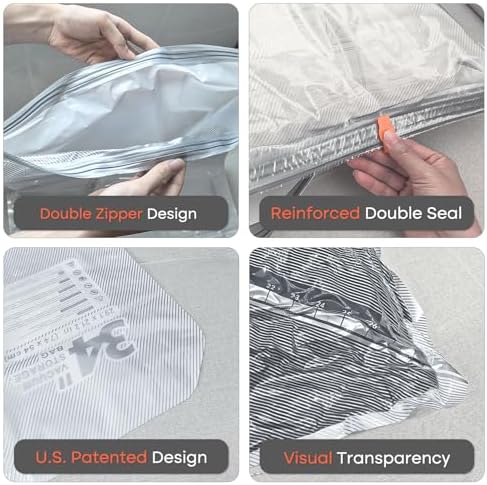 Vacbird Vacuum Seal Bags for Clothing with Rechargeable Cordless Pump, 15 Pack Vacuum Storage Space Saver Bags, Compression Packing for Clothes Bedding Blanket Pillows Comforters Luggage Travel - Image 7