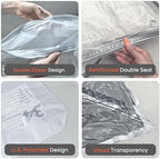 Vacbird Vacuum Seal Bags for Clothing with Rechargeable Cordless Pump, 12 Pack Compression Packing Bags, Space Saver Storage for Seasonal Clothes Bedding Blanket Pillows Comforters Luggage Travel - Image 6