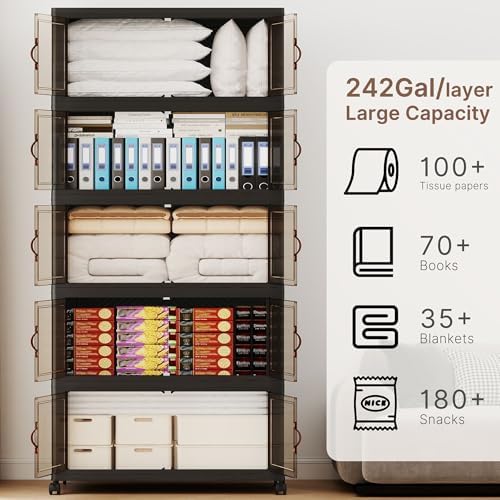 1120QT Extra Large Stackable Storage Bins with Lids & Wheels - Image 3
