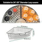 4 Pack 1/4 Wedge Metal Lazy Susan Organizer Baskets with Handles - Image 2