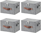 4PCS Storage Bins with Zipper Lids Decorative Lidded Basket Box by VinneGenzz