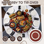 Briwooody 20'' Lazy Susan Turntable Tray for Table Top, Teak - Image 5