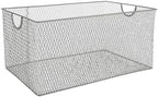 YBM Home Mesh Wire Storage Basket for Shelves, Pantry Organization, and Kitchen - Multipurpose Steel Wire Basket Holder Bin for Organizing Office Supplies, Household Toiletries and Laundry Supplies by YBMHome