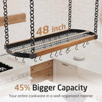 KES 48 Inch Large Hanging Pot Rack Ceiling Mount with 130lb High-Capacity - Image 3