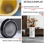 Ceramic Umbrella Stand Umbrella Holder for Entryway Hand-Made Umbrella Stand Barrels Umbrella Holder Cane Floor Standing Vase Ceramic Storage Bucket for Home Office Entrance Indoor.(Yellow 202) - Image 4