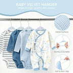 Infant Hangers Velvet, Felt Kids Hangers, 11 in, 50 Pack, Blue - Image 4