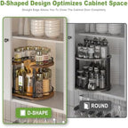 Across-Star Lazy-Susan-Spice-Rack -Organizer For Cabinet With Adjustable Height, 12 inch Rotating Seasoning Holder Spice Organization For Pantry, 2-Tier Kitchen Counter Shelf Countertop Organizer - Image 3