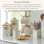 MACKENZIE-CHILDS Enamel Canister, Large, Gray-and-White Sterling Check - Image 2