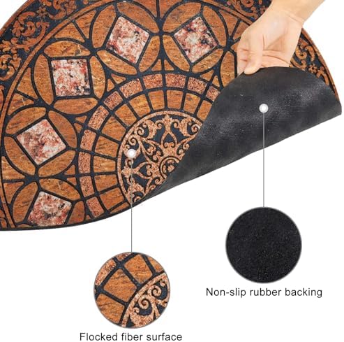 CHICHIC Entrance Door Mat Large 24 x 36 Inch Entry Way Doormat Front Door Rugs Outdoors Heavy Duty Welcome Mat Non Slip Rubber Back Low Profile for Garage, Patio, High Traffic Area, Orange - Image 4