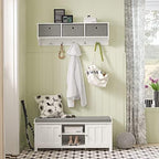Haotian SoBuy Wall Shelf with Hooks, Coat Rack Wall Mounted with Shelf - Image 6