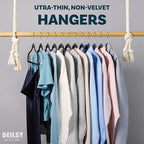 DEILSY™ Non-Velvet Black Plastic Hangers Slim Hangers 50 Pack for Closet - Image 2