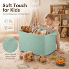 OIASKET 95L Extra Large Blanket Basket, 24" x 16.9" x 14.2" Woven Basket - Image 4
