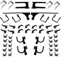 Wall Control 52-Piece Metal Hook Assortment - Black Steel Tool Board Hooks, Bulk Pack - Multi-Style Set Slotted Metal Pegboard Only - Garage, Shop, Kitchen, Home Storage Organization by Wall+Control