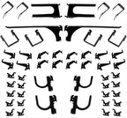 Wall Control 52-Piece Metal Hook Assortment - Black Steel Tool Board Hooks, Bulk Pack - Multi-Style Set Slotted Metal Pegboard Only - Garage, Shop, Kitchen, Home Storage Organization by Wall+Control