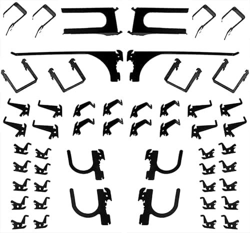 Wall Control 52-Piece Metal Hook Assortment - Black Steel Tool Board Hooks, Bulk Pack - Multi-Style Set Slotted Metal Pegboard Only - Garage, Shop, Kitchen, Home Storage Organization by Wall+Control