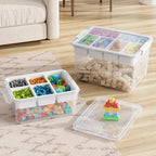 80Qt Stackable Storage Bins with Lids Trays Craft Box Organizers, 2Pack,WH - Image 5